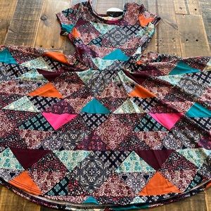 Dot Dot Smile size 3/4,5/6, 7 or 8/10 girls patchwork Cap sleeve twirl dress new